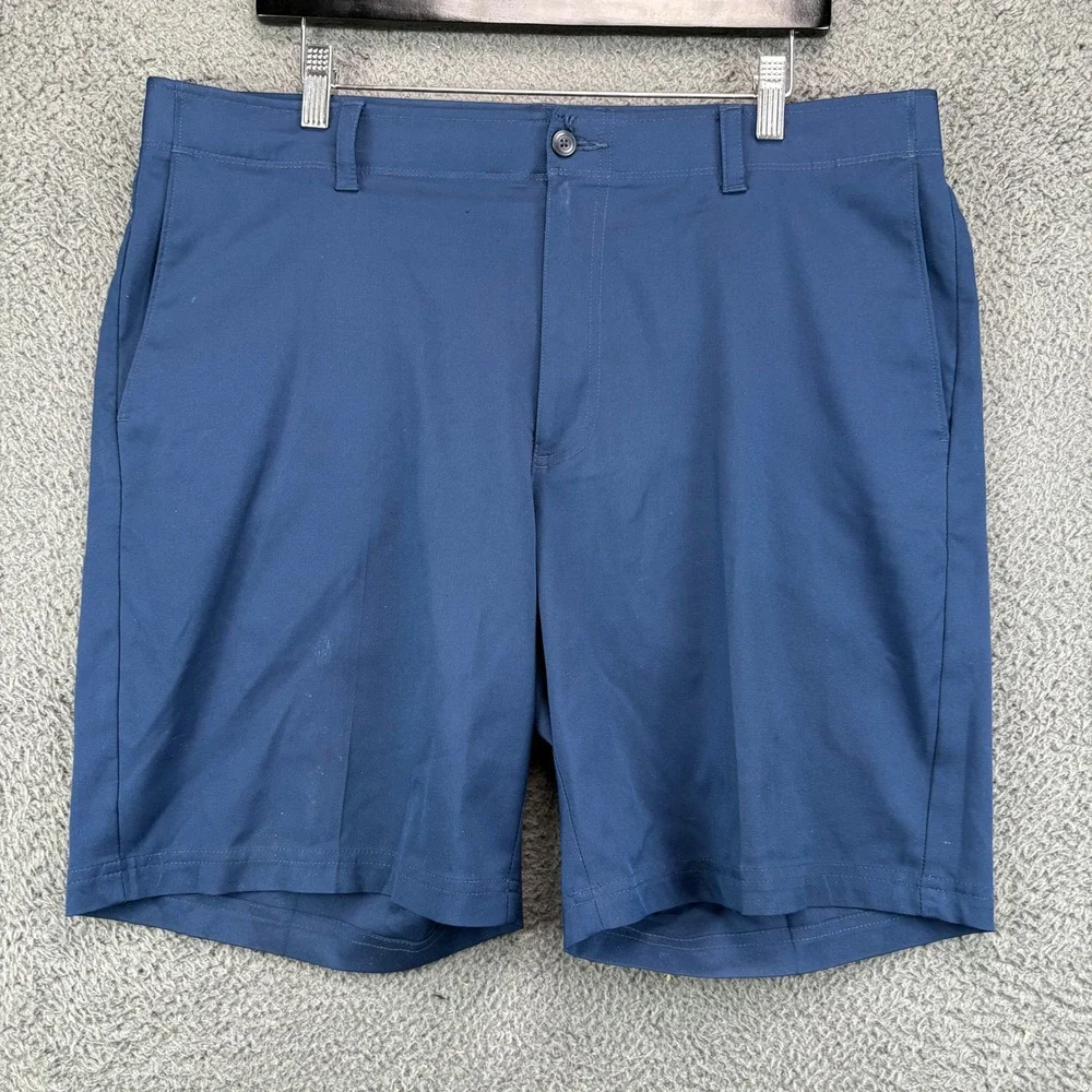 PGA Tour Mens Navy Blue Flat Front Golf Performance Shorts‎ Size 38